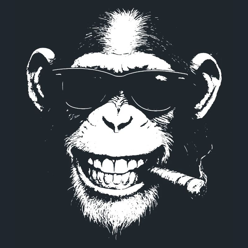 Smiling Monkey with Sunglasses and Cigar
