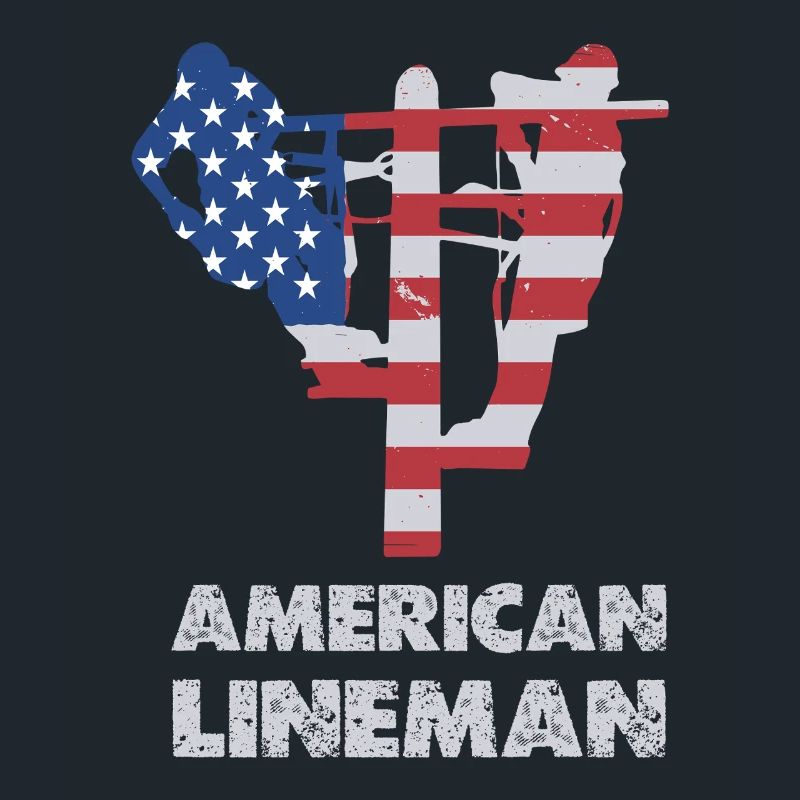 Silhouette du drapeau du monteur de lignes américain
