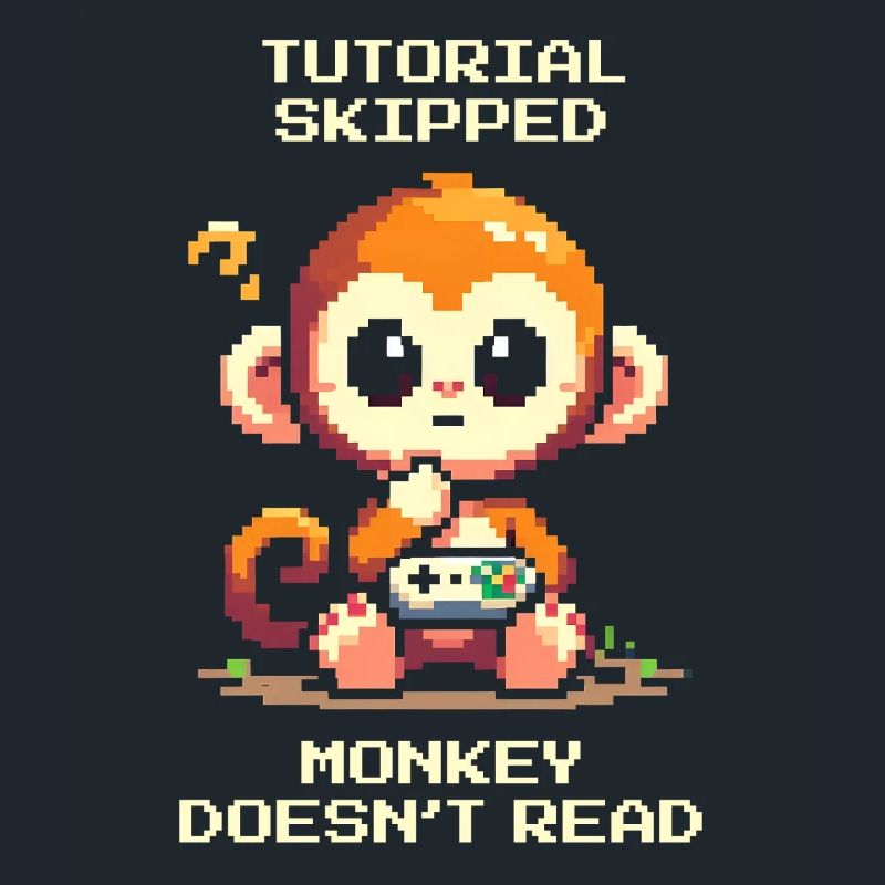 Tutorial geskippt – Affe liest nicht | Noob-Humor