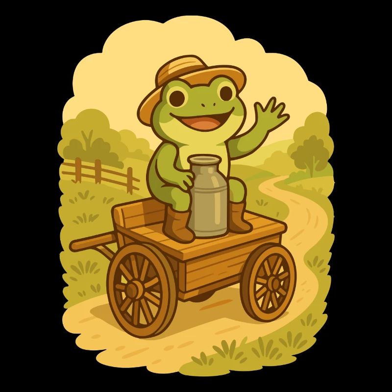 Frosch mit Milchkarren – Country Frog
