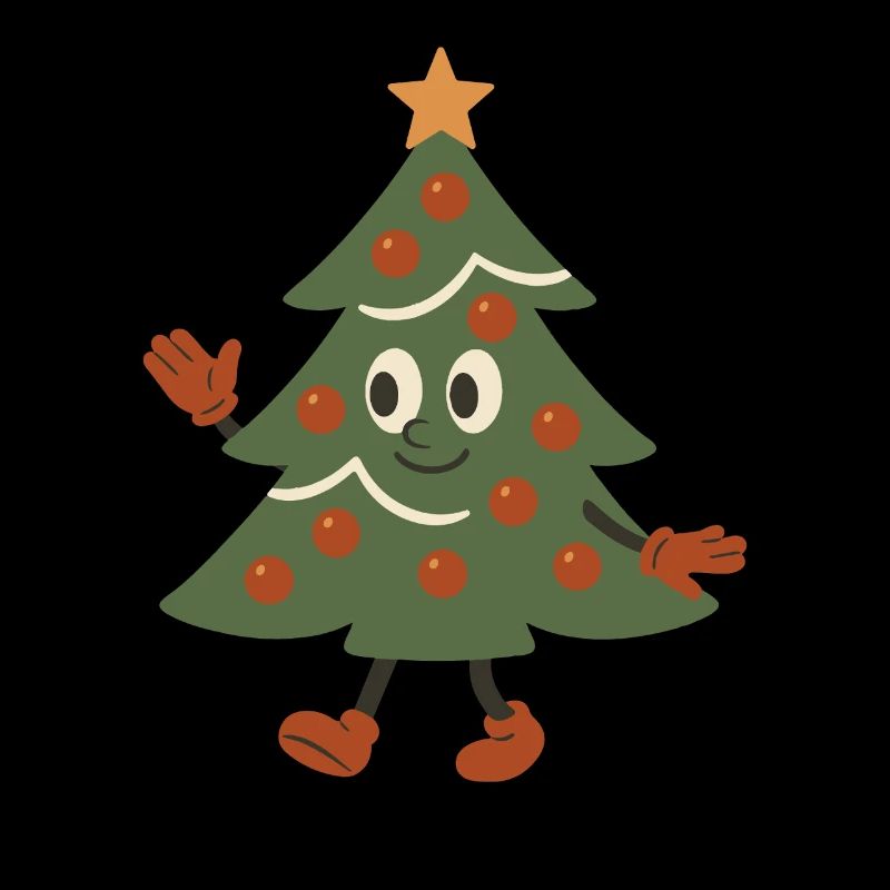 Funny Dancing Christmas Tree Holiday Festive Joy