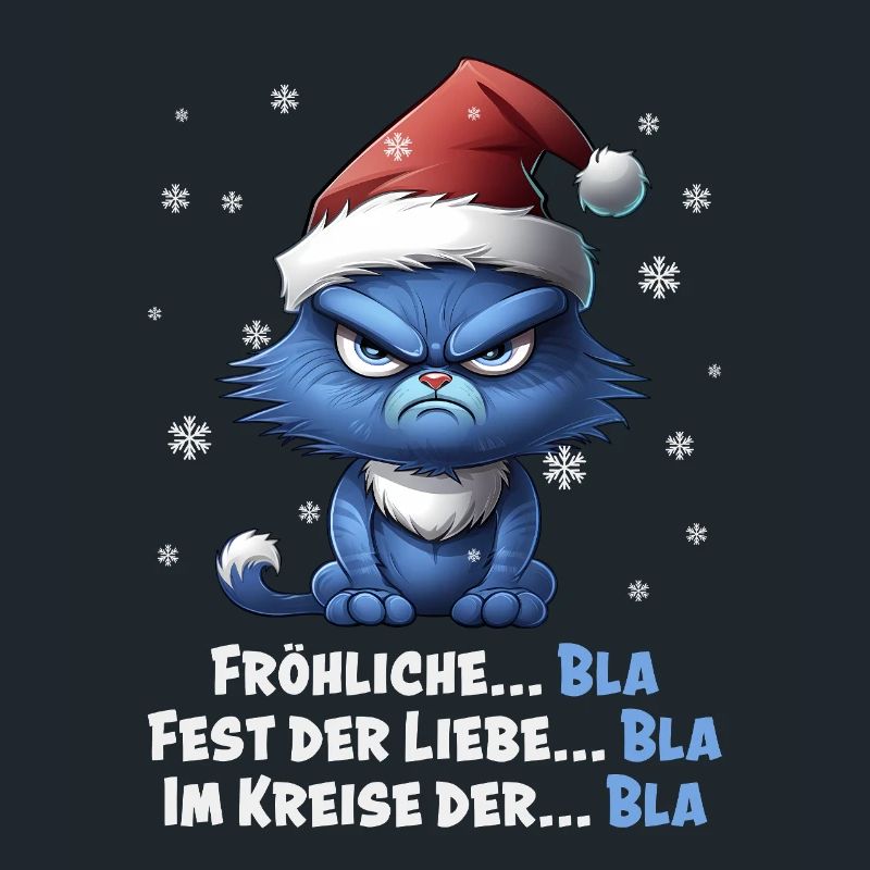 I Hate Christmas - Grumpy Blue Cat