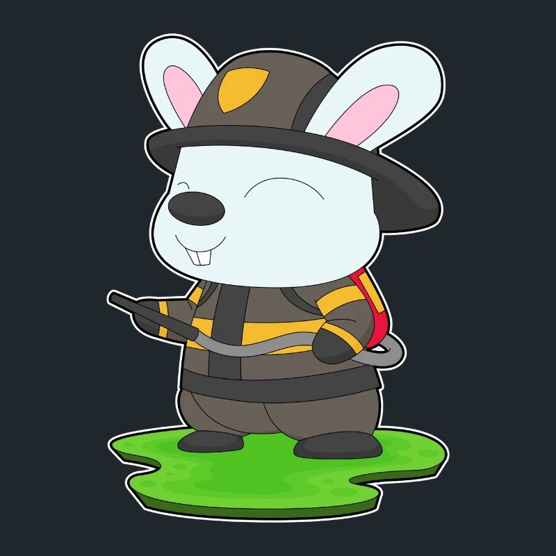 Rabbit Firefighter Fire Extinguisher Fire Brigade