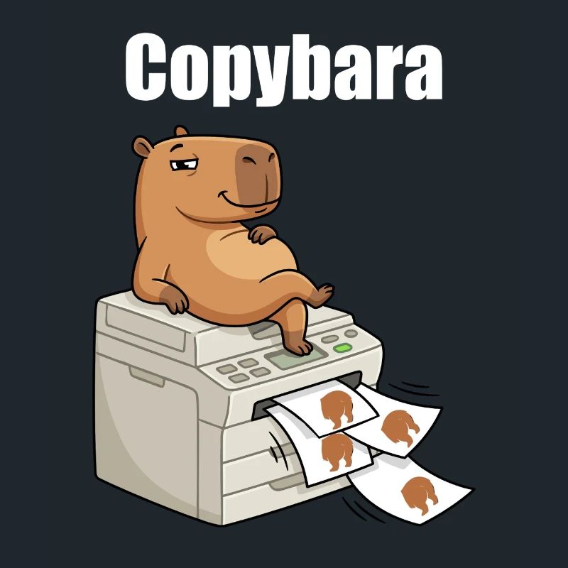 Copybara Capybara on Copier Office Humor
