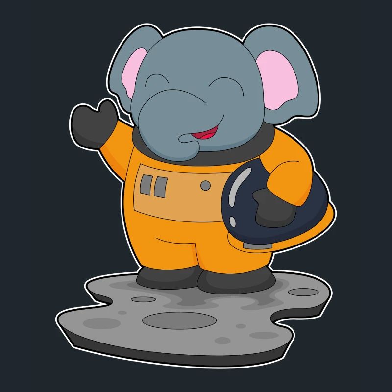 Astronaute éléphant spatial