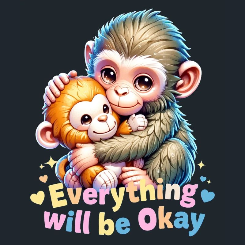 Everything Will Be Okay Monkey Hug