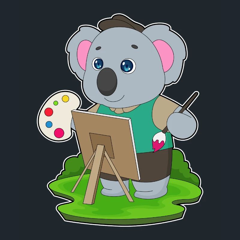 Koala Painter Brush Painting