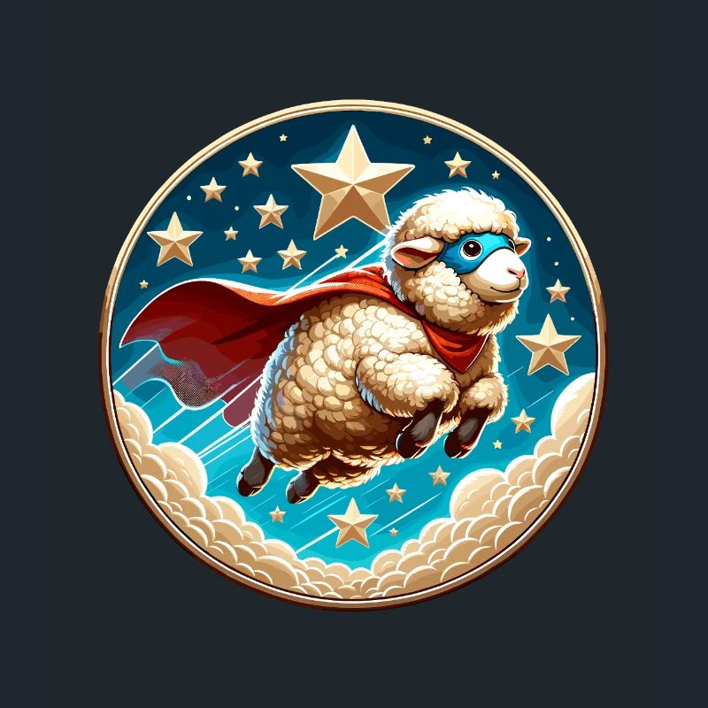 Schaf Superheld Schäfchen Wolle Held