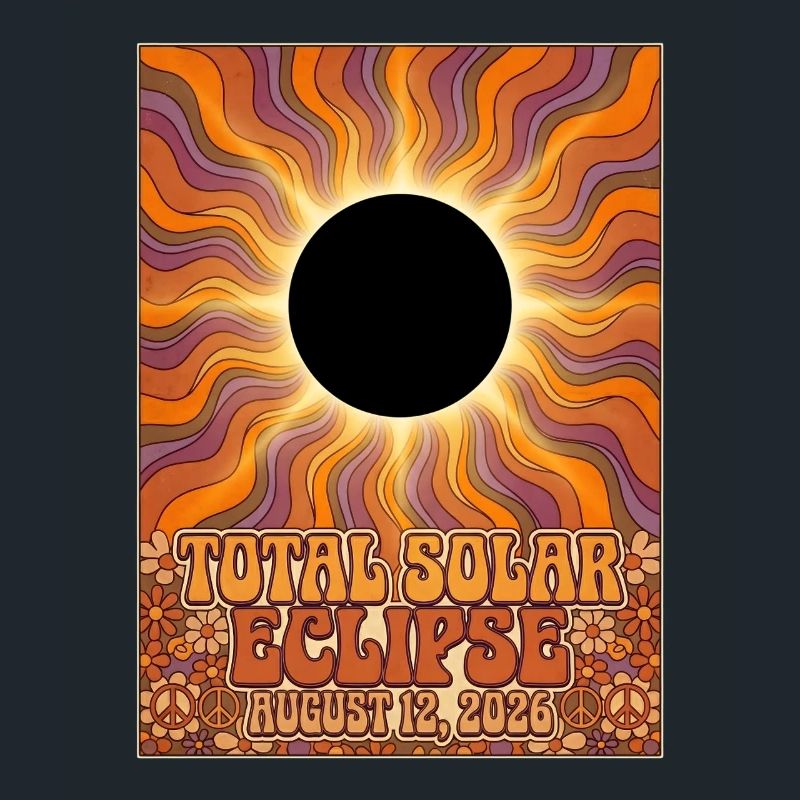Total Solar Eclipse 2026 Sunburst Poster
