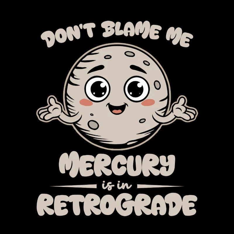 Mercury Retrograde Cute Moon Tee