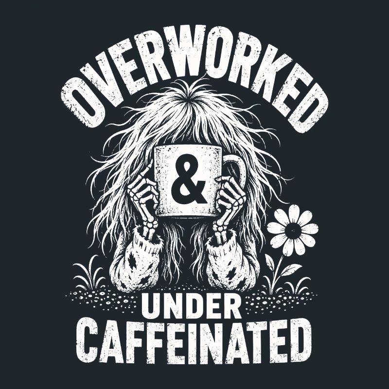 Kaffee Overworked Under Caffeinated Shirt