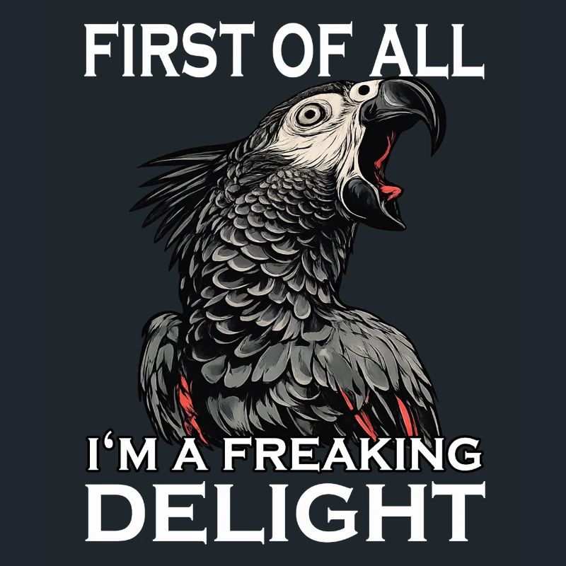 Sarcastic African grey parrot funny bird parrot