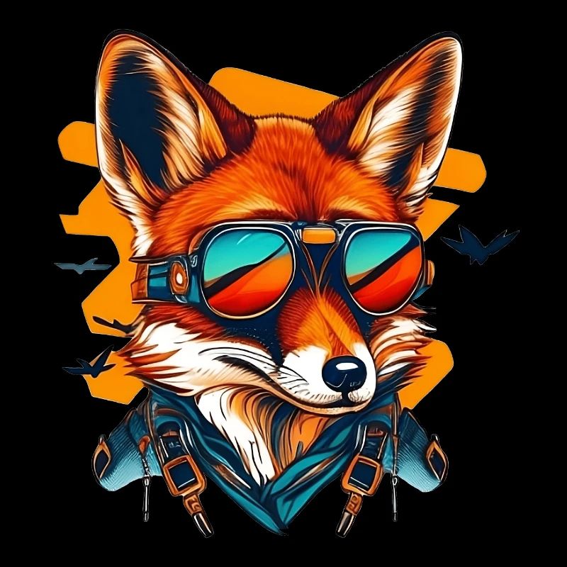 Fox with aviator goggles