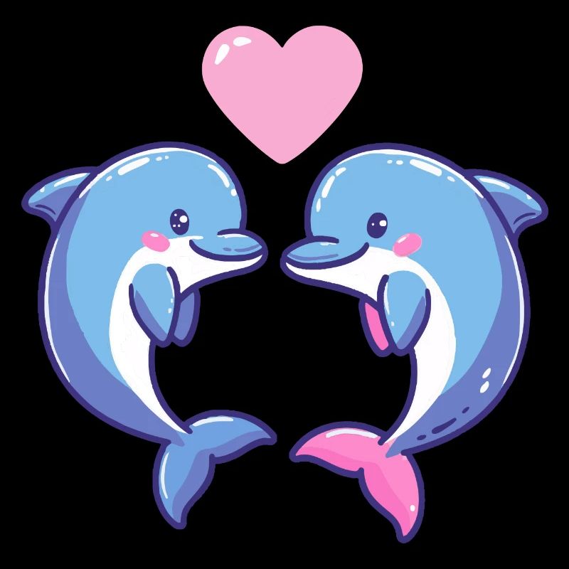 Couple de dauphins Amour Saint-Valentin