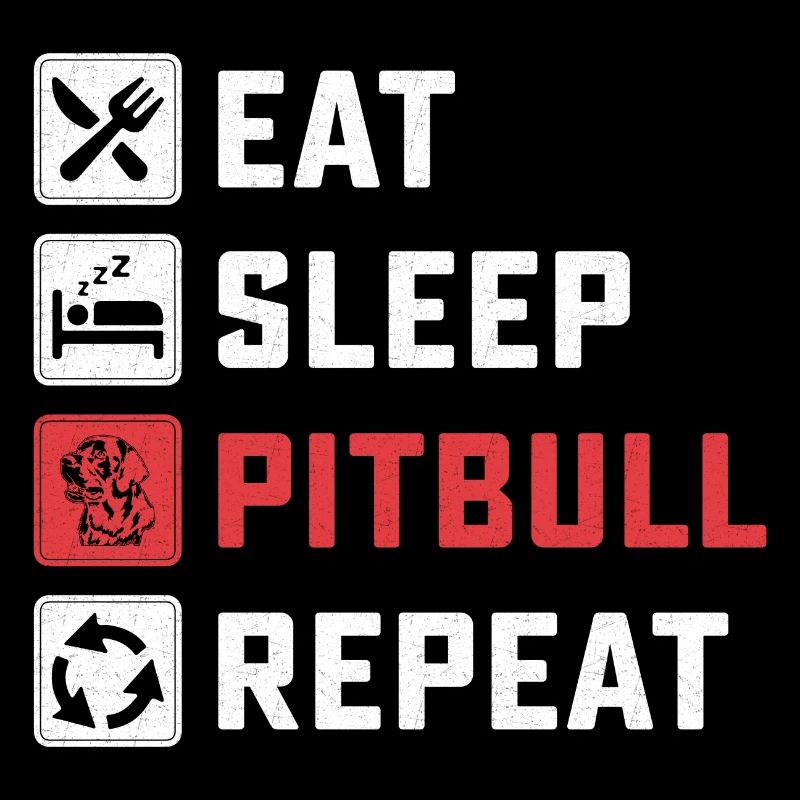 Manger pitbull de sommeil répéter