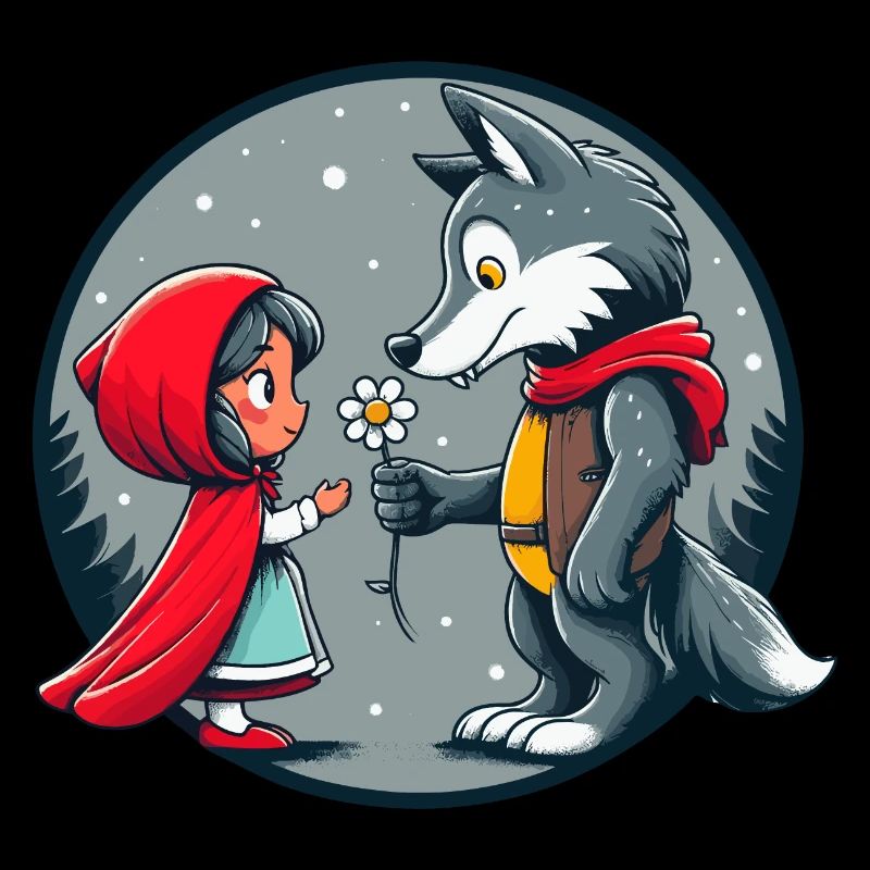 Rotkäppchen Wolf Märchen Kinder Blume Märchenfigur