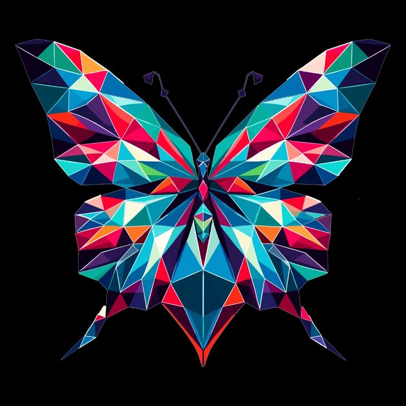 Papillon dans l’illustration polygonale