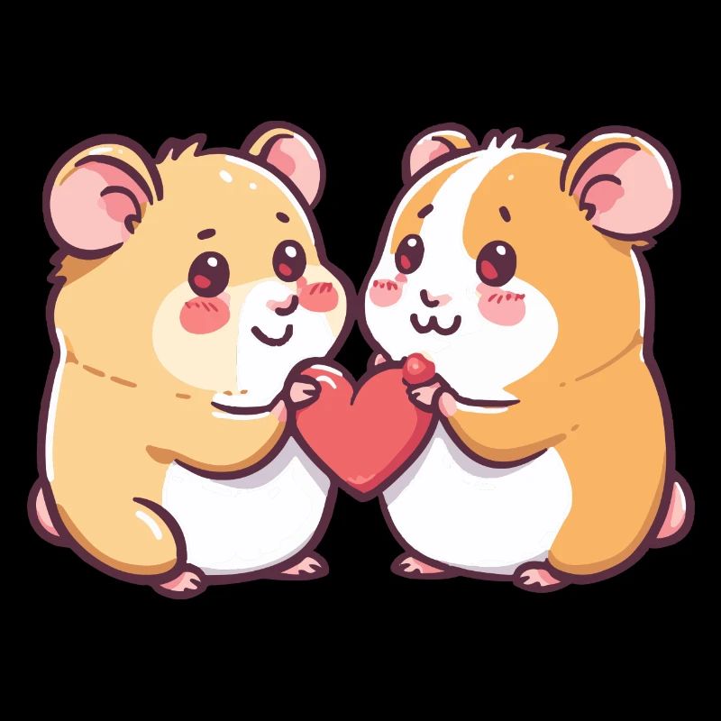 Couple de hamsters Amour Saint-Valentin