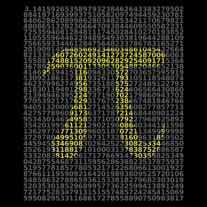 Cercle mathématique numéro pi