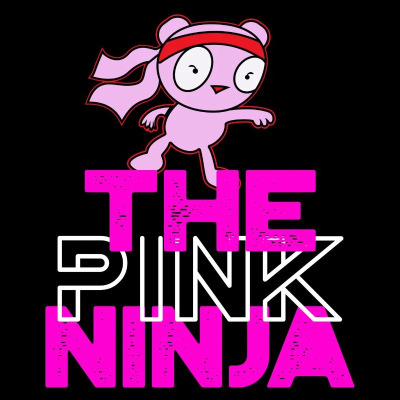 Das rosa Ninja White Logo