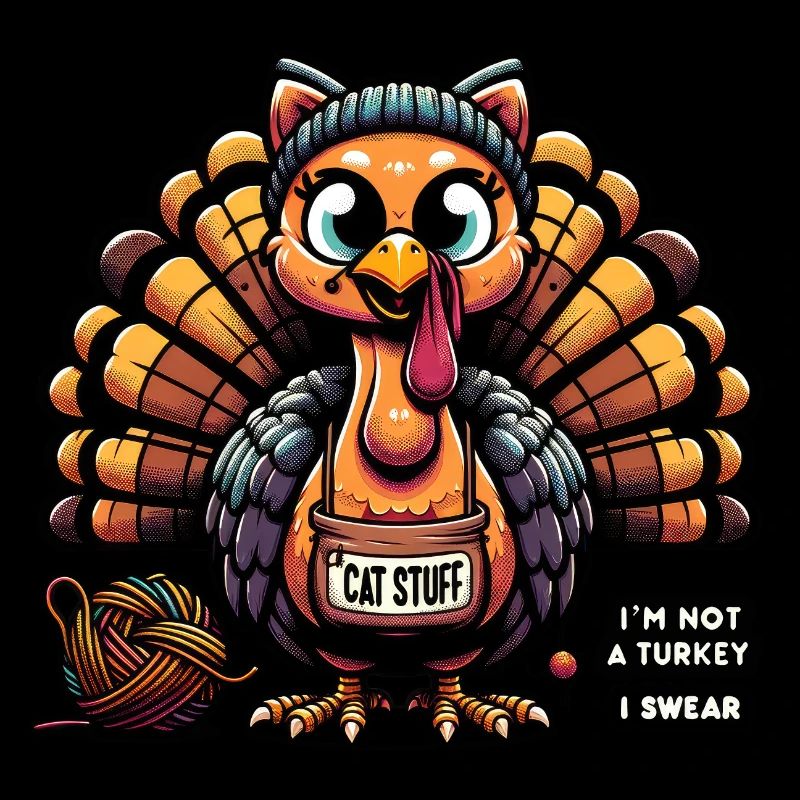 Feline's Turkey Disguise Jest