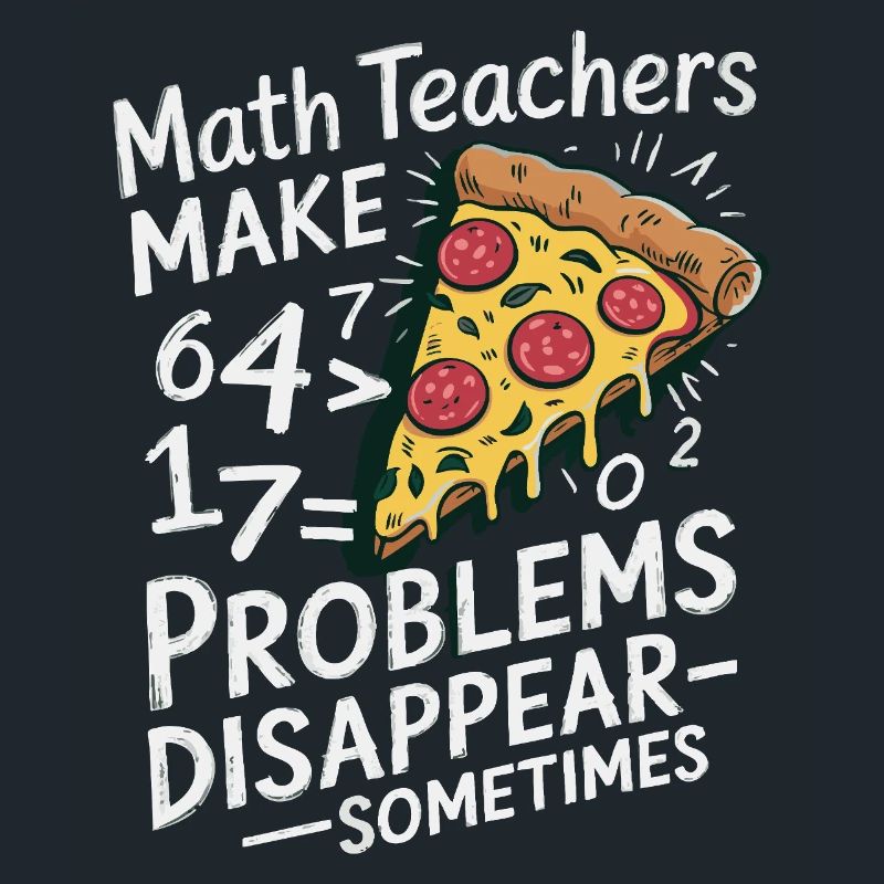 Professeur de mathématiques drôle Conception Pizza et résolution de problèmes