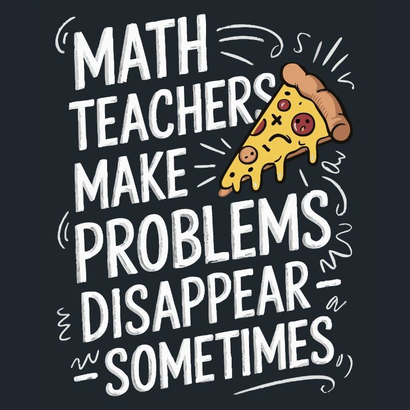 Funny Math Teacher Design Pizza & Problem Solving