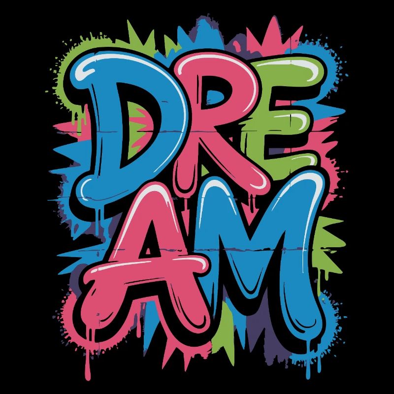 DREAM Graffiti Design voller Farbe und Motivation