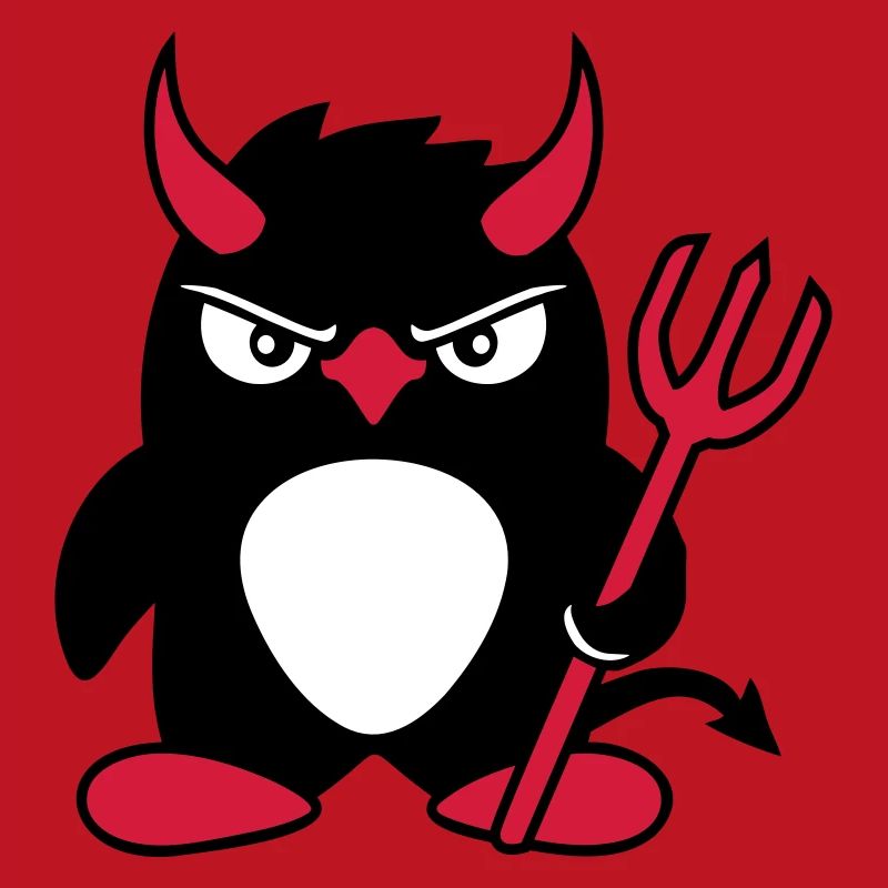 Penguin Devil Horns Trident Hell Evil Satan