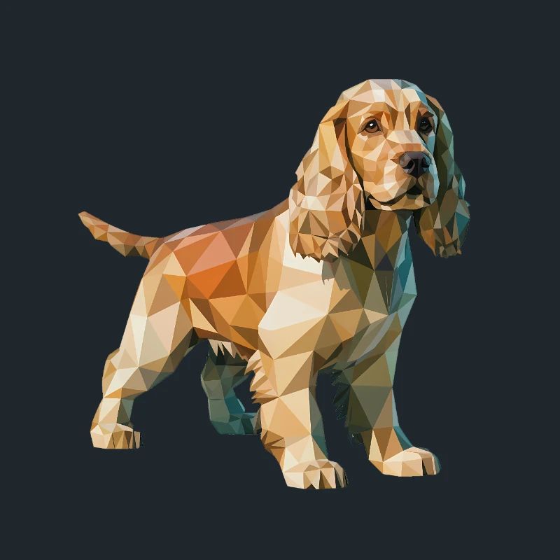 Cocker Spaniel - Cool Low Poly Logo