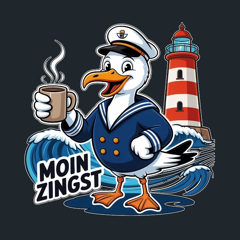 Moin Zingst – Maritime Möwe Küsten Humor