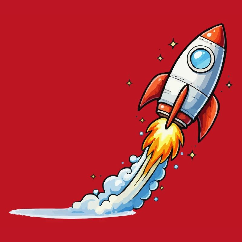 Conception de dessins animés Rocket Launch