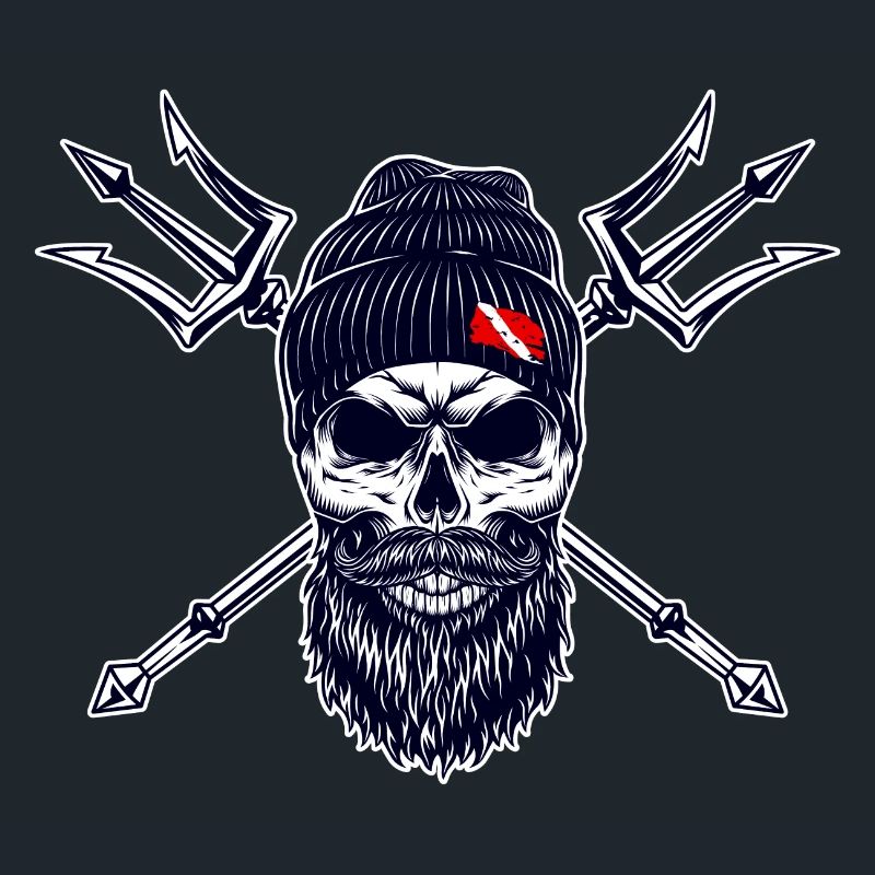Plongeur Barbu Trident Drapeau Plongée sur Bonnet