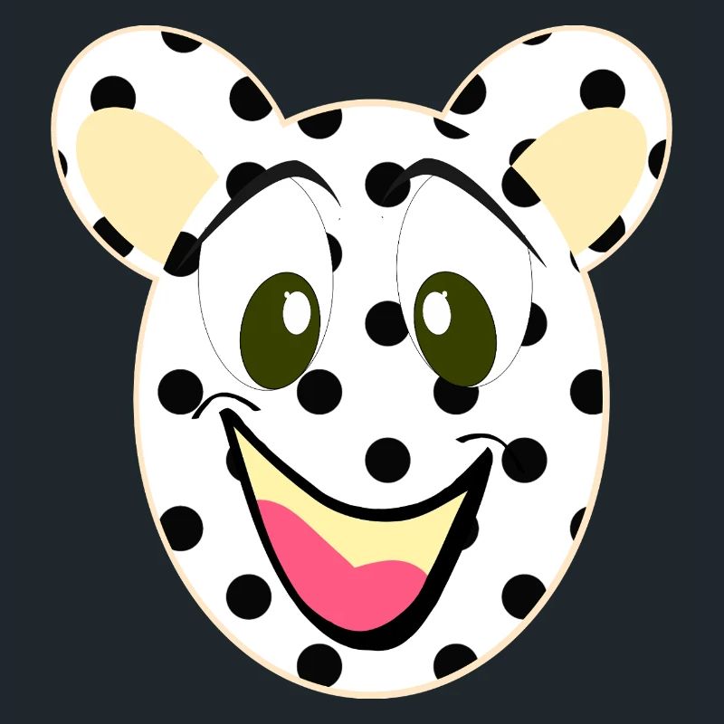 Visage rieur d’ours avec des points