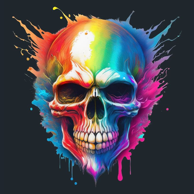 Regenbogen-Schädel Farbexplosion