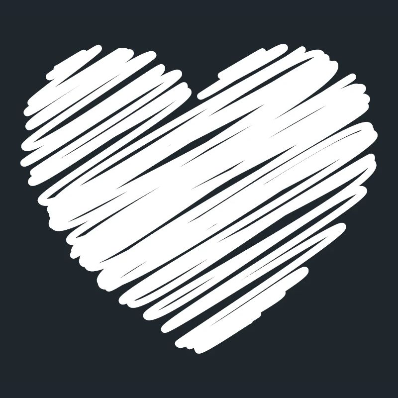 White Scribble Heart