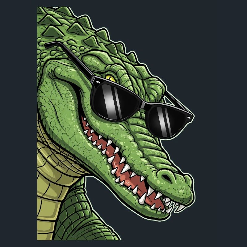 Crocodile décontracté avec lunettes de soleil