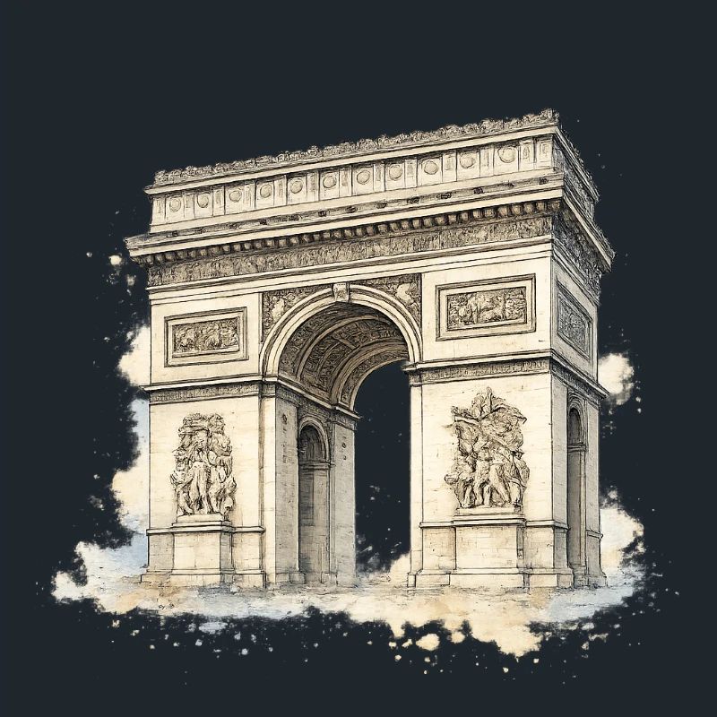 Arc de Triomphe en aquarelle