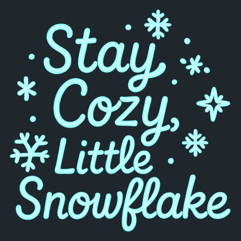Stay Cozy Snowflake Neon Script