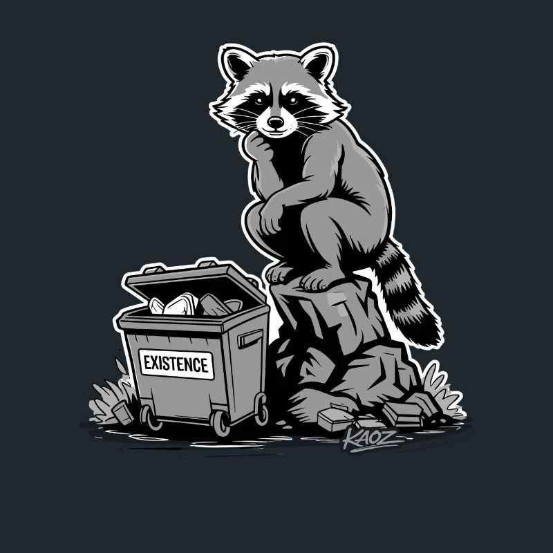 Existenz Waschbärmüllcontainer