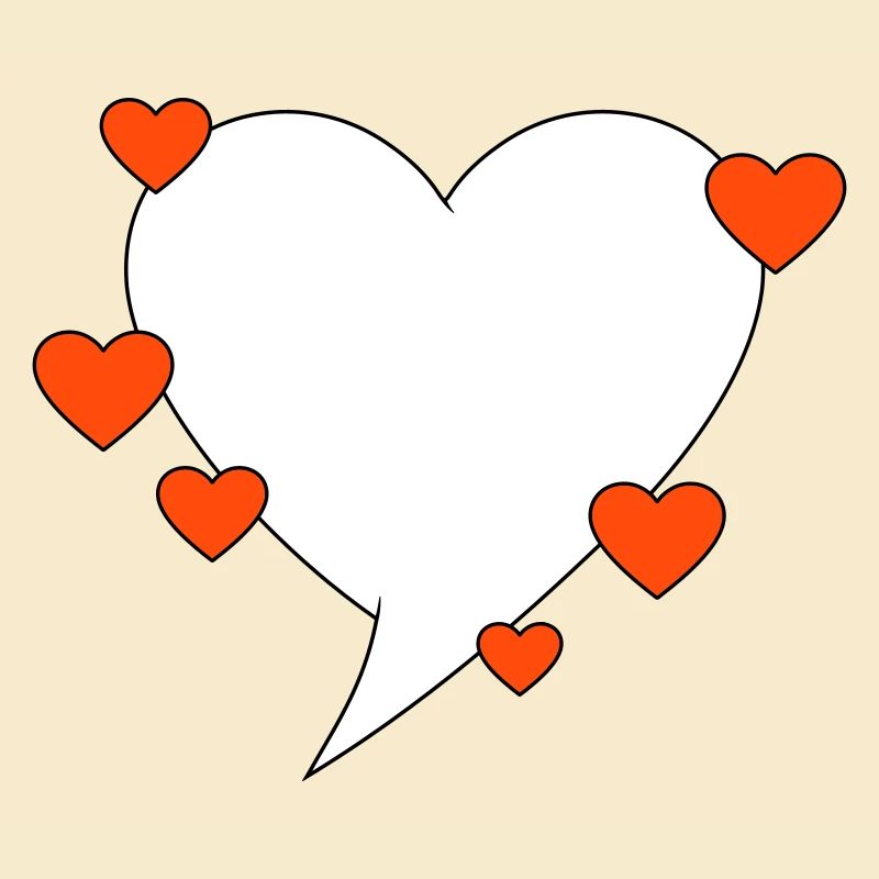 Bulle de dialogue avec des cœurs