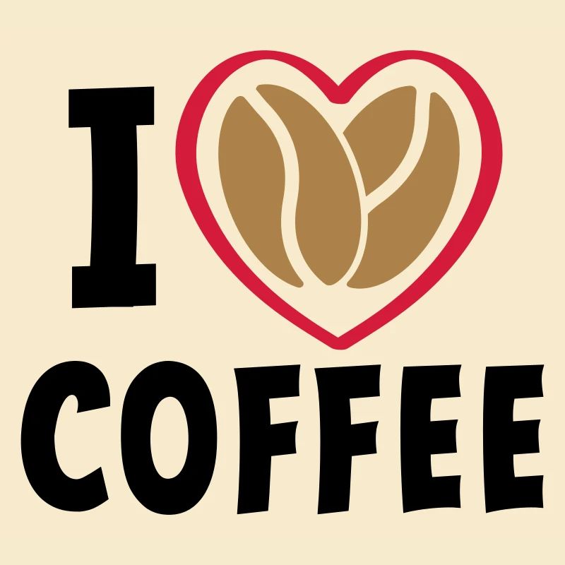 Slogan Liebe Kaffee, ich liebe Kaffee. Herz