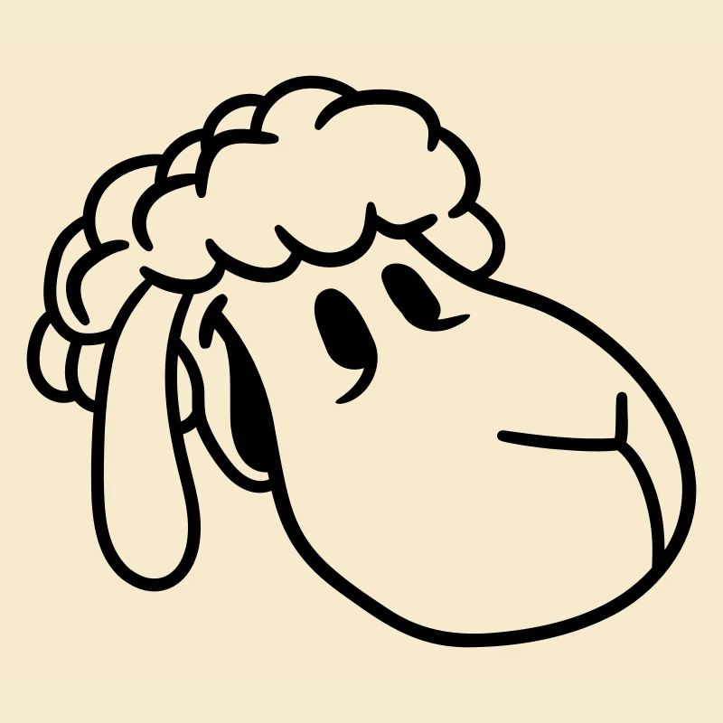 Sheep Face Head Cute Cute Lamb Cool Comic