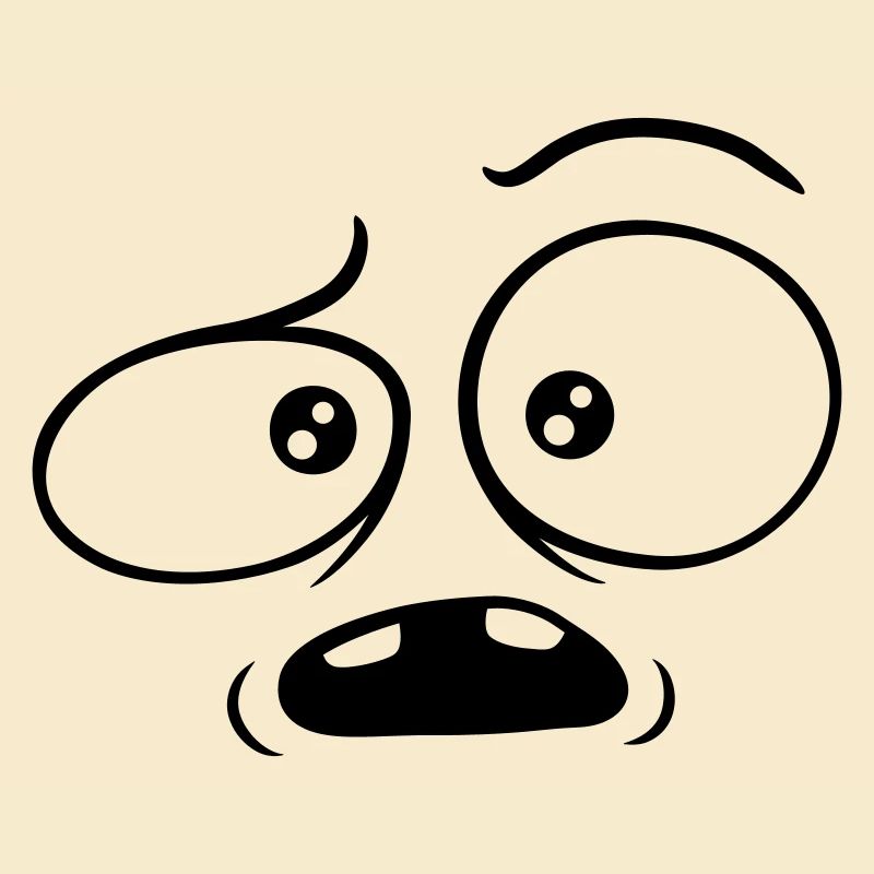 Verwirrtes skeptisches Comic Gesicht