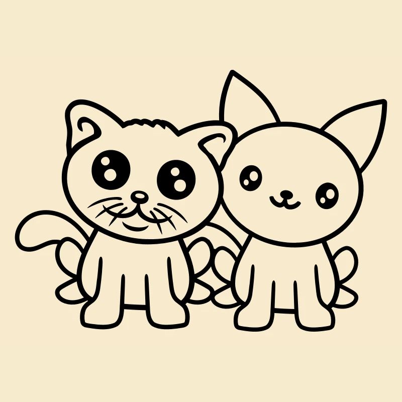 2 chats amis équipe équipage deux chatons de compagnie