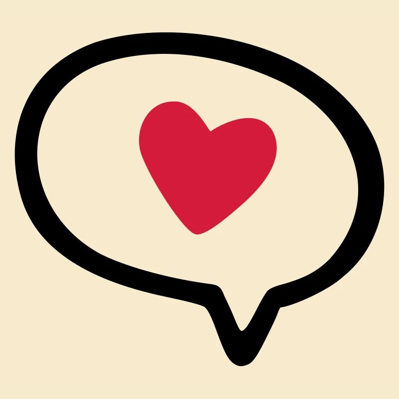 Bulle de dialogue avec coeur