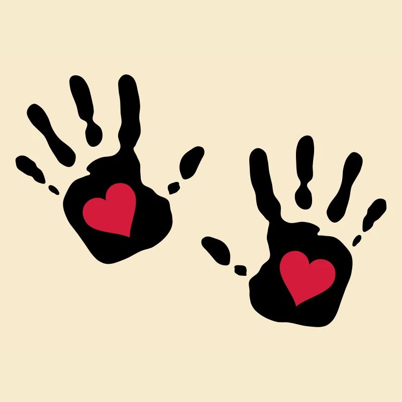 découpe coeur main d'impression