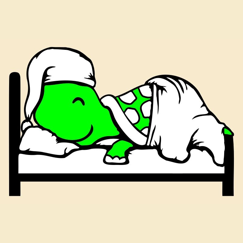 Turtle sleeps tired bed sleepy head dreaming