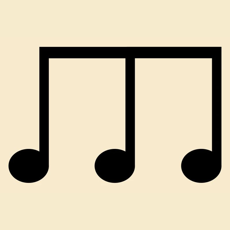 Symbole de la huitième note avec trois têtes de note