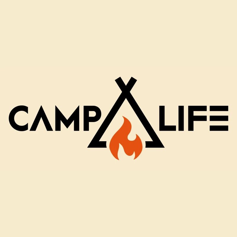 Camping avec feu de camp